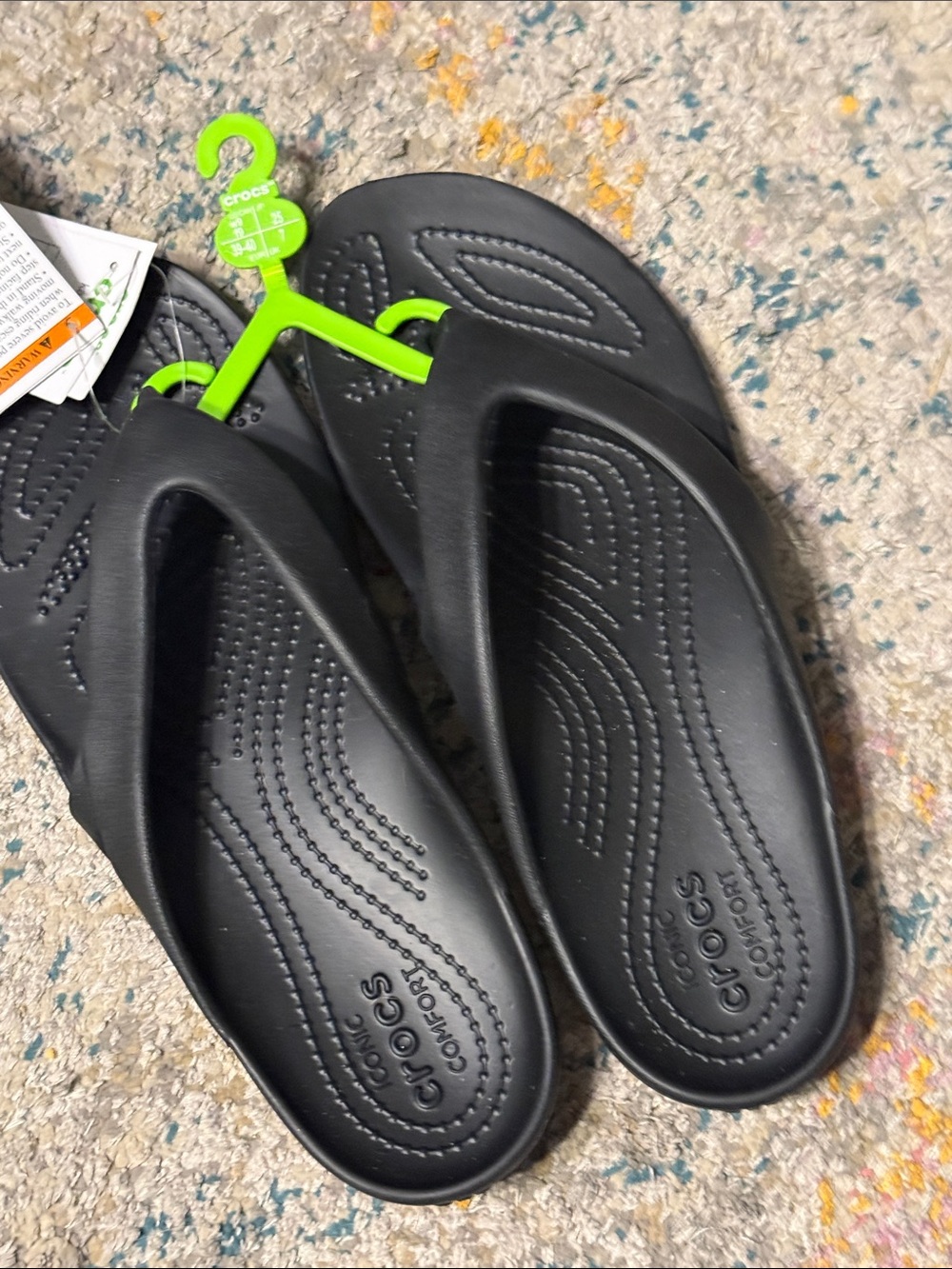 CROCS Kade II Black Comfort Flip Flop Things Sandals 9